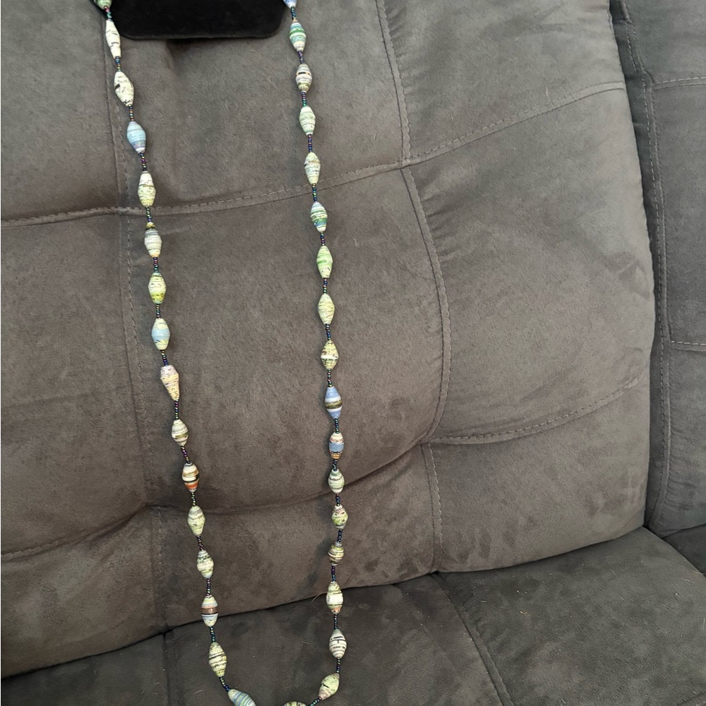 Elegant Multicolor Beaded Necklace. New handmade in Rwanda